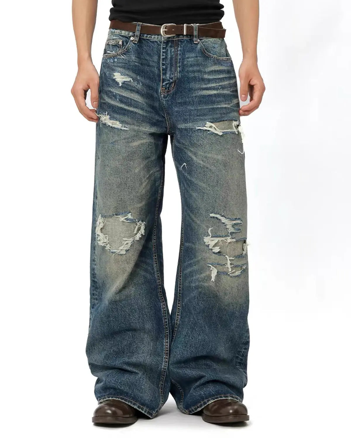 Vintage Distressed Baggy Jeans | Flation Streetwear