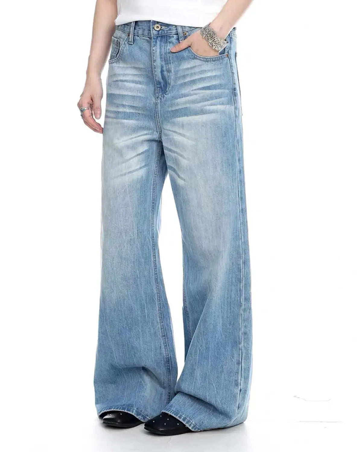 Vintage Whiskered Bootcut Jeans | Flation Streetwear