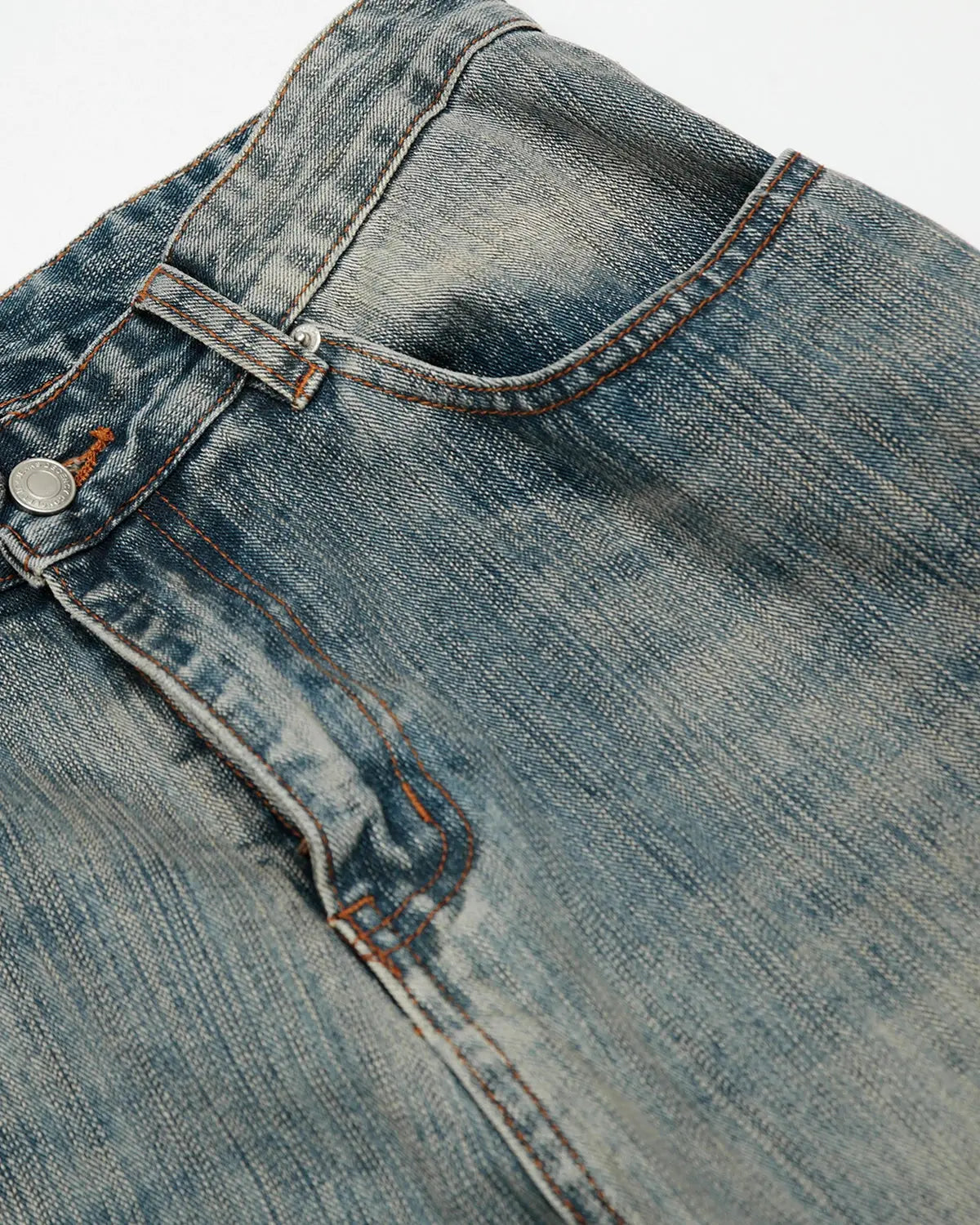 Washed  Bamboo Weave Baggy Bootcut Jeans | Flation Streetwear