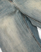 Washed  Bamboo Weave Baggy Bootcut Jeans | Flation Streetwear