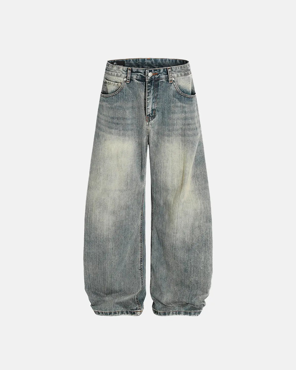 Washed  Bamboo Weave Baggy Bootcut Jeans | Flation Streetwear
