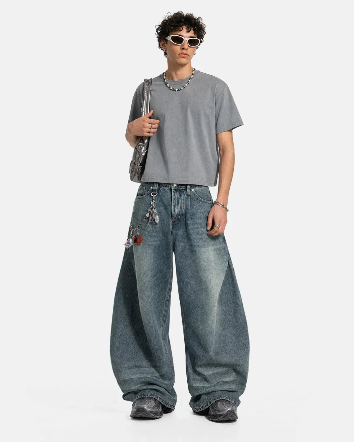 Whisker Acid Washed Barrel Jeans| Flation Streetwear