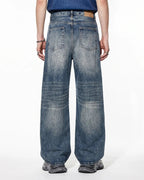 Whisker Wash Distressed Baggy Jeans | Flation Streetwear