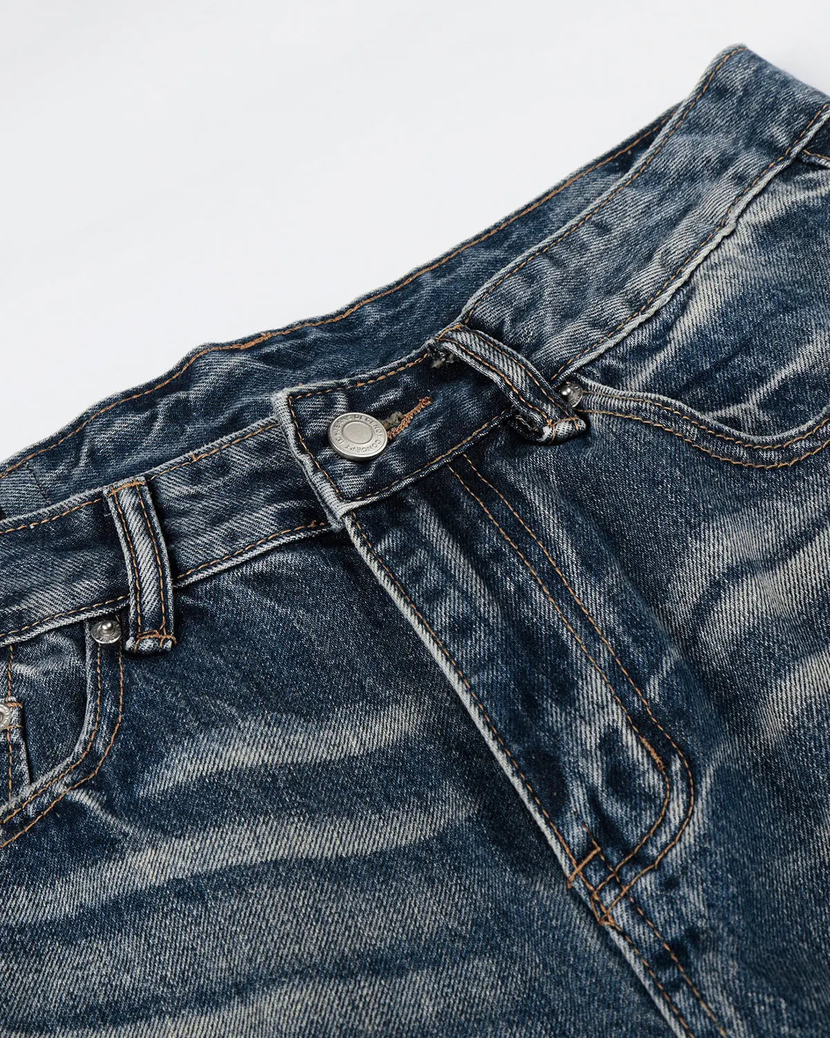 Whisker Wash Distressed Baggy Jeans | Flation Streetwear