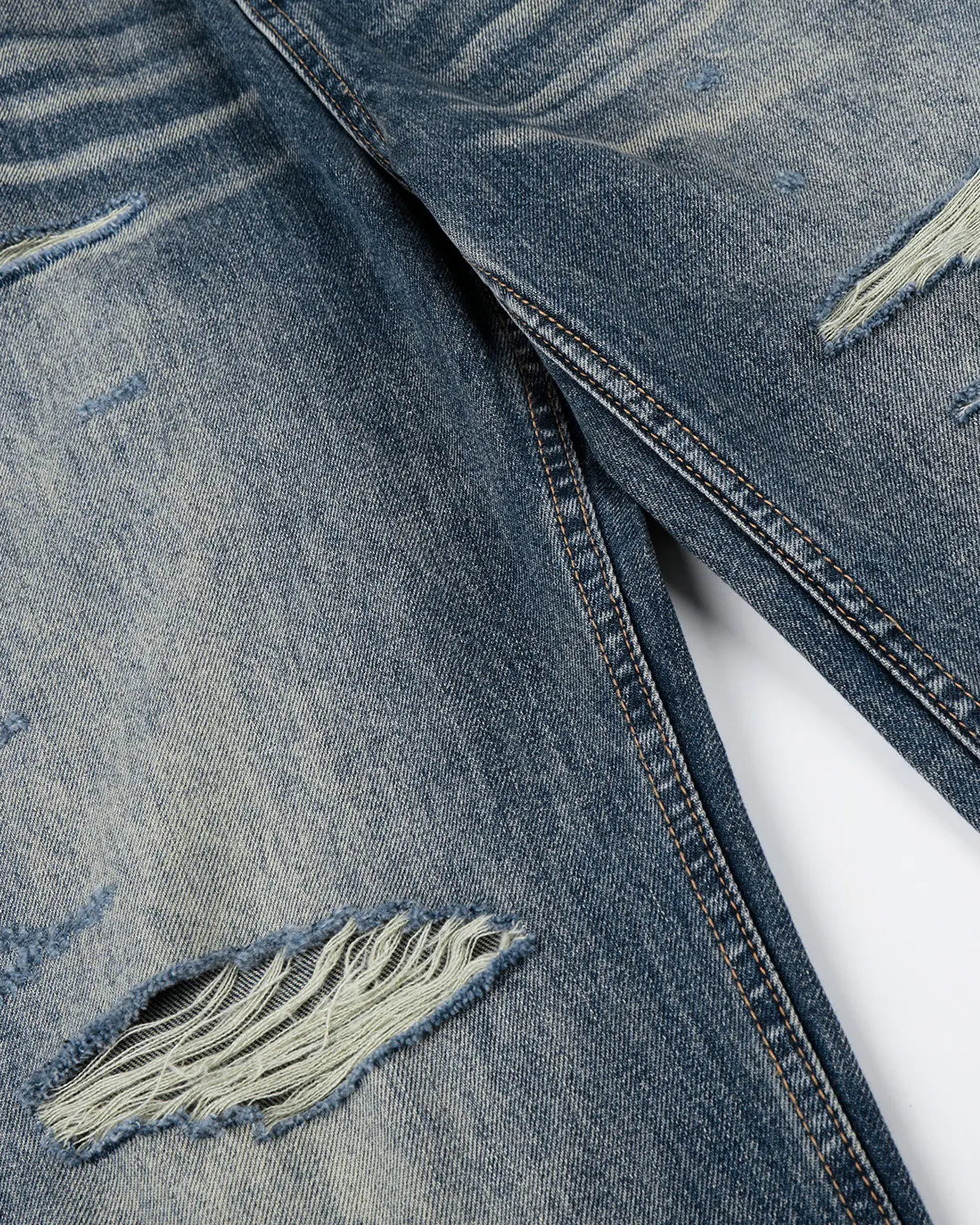 Whisker Wash Distressed Baggy Jeans | Flation Streetwear