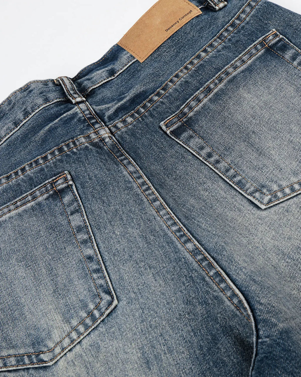 Whisker Wash Distressed Baggy Jeans | Flation Streetwear