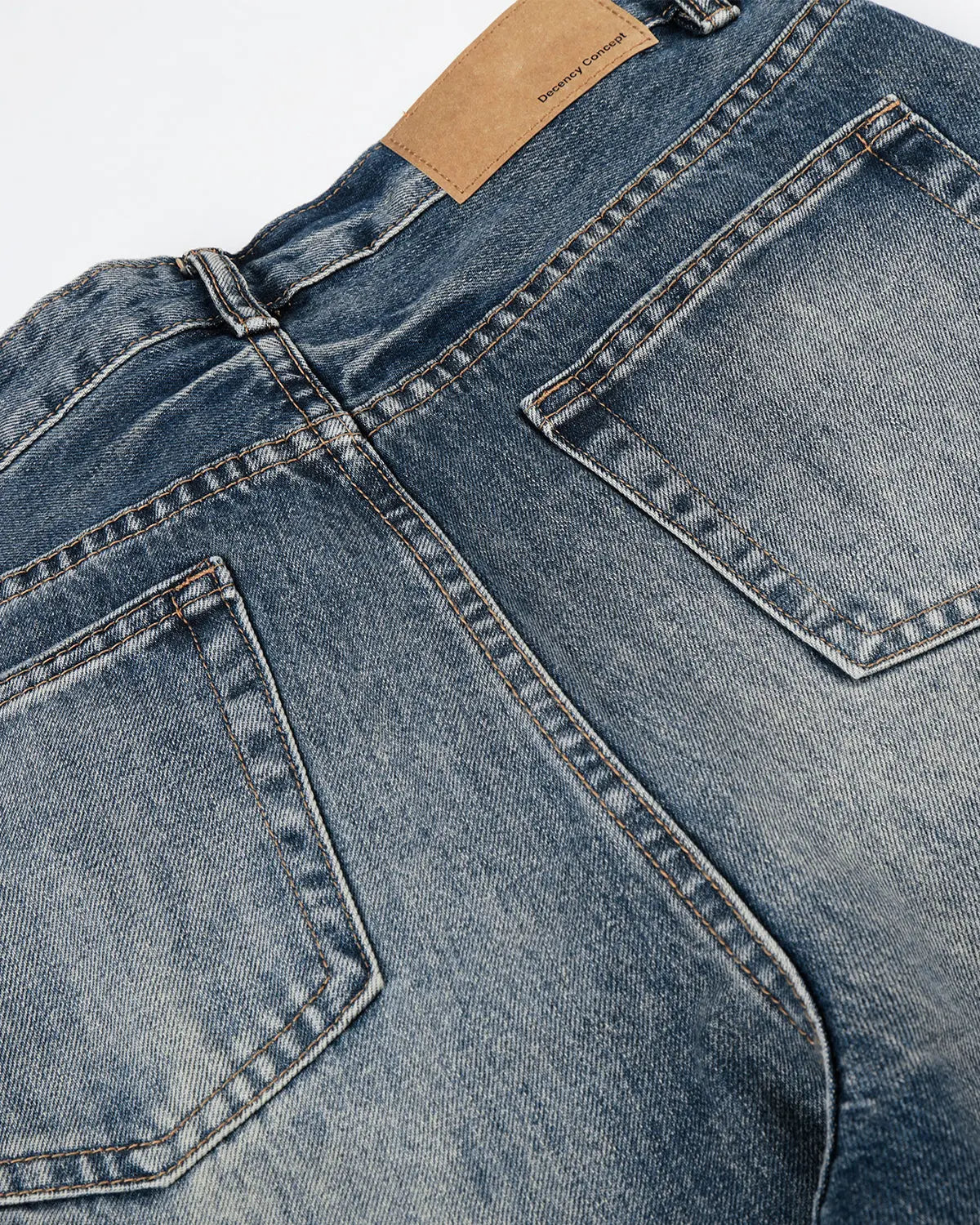 Whisker Wash Distressed Baggy Jeans | Flation Streetwear