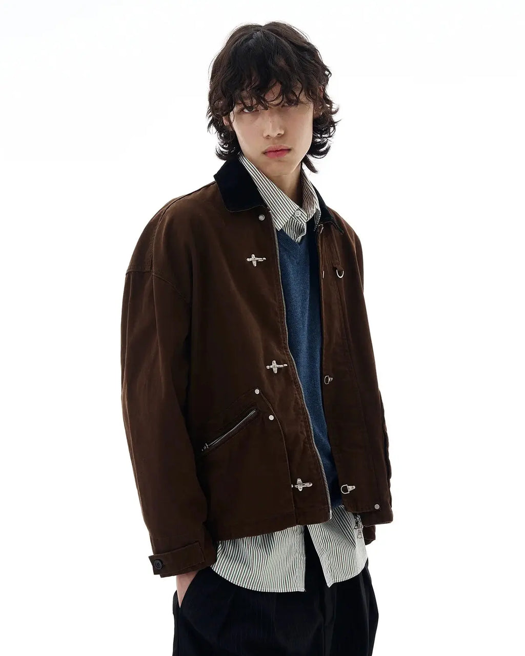 Fireman Buckle Worker Zip Up Jacket | Flation Streetwear