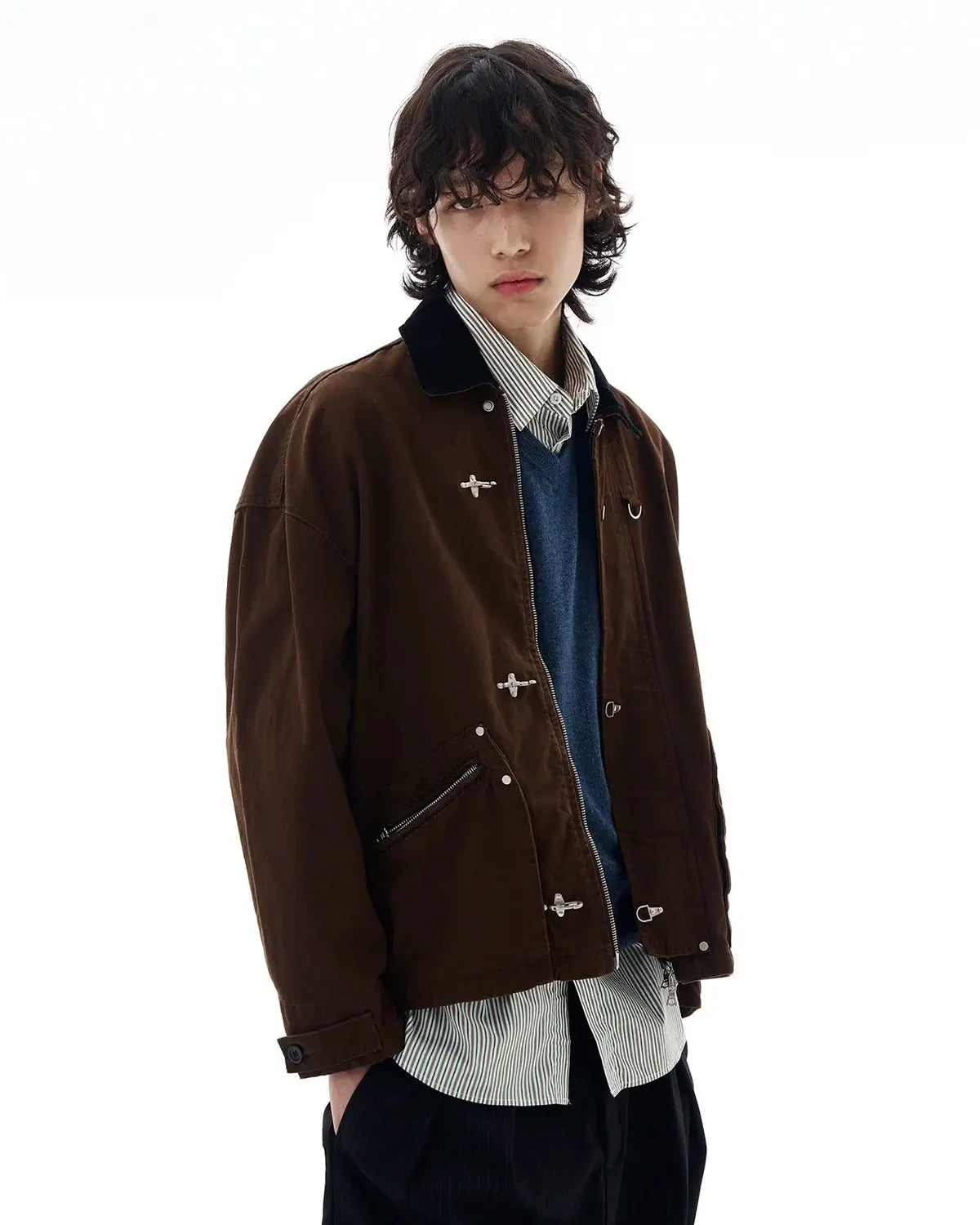 Fireman Buckle Worker Zip Up Jacket | Flation Streetwear