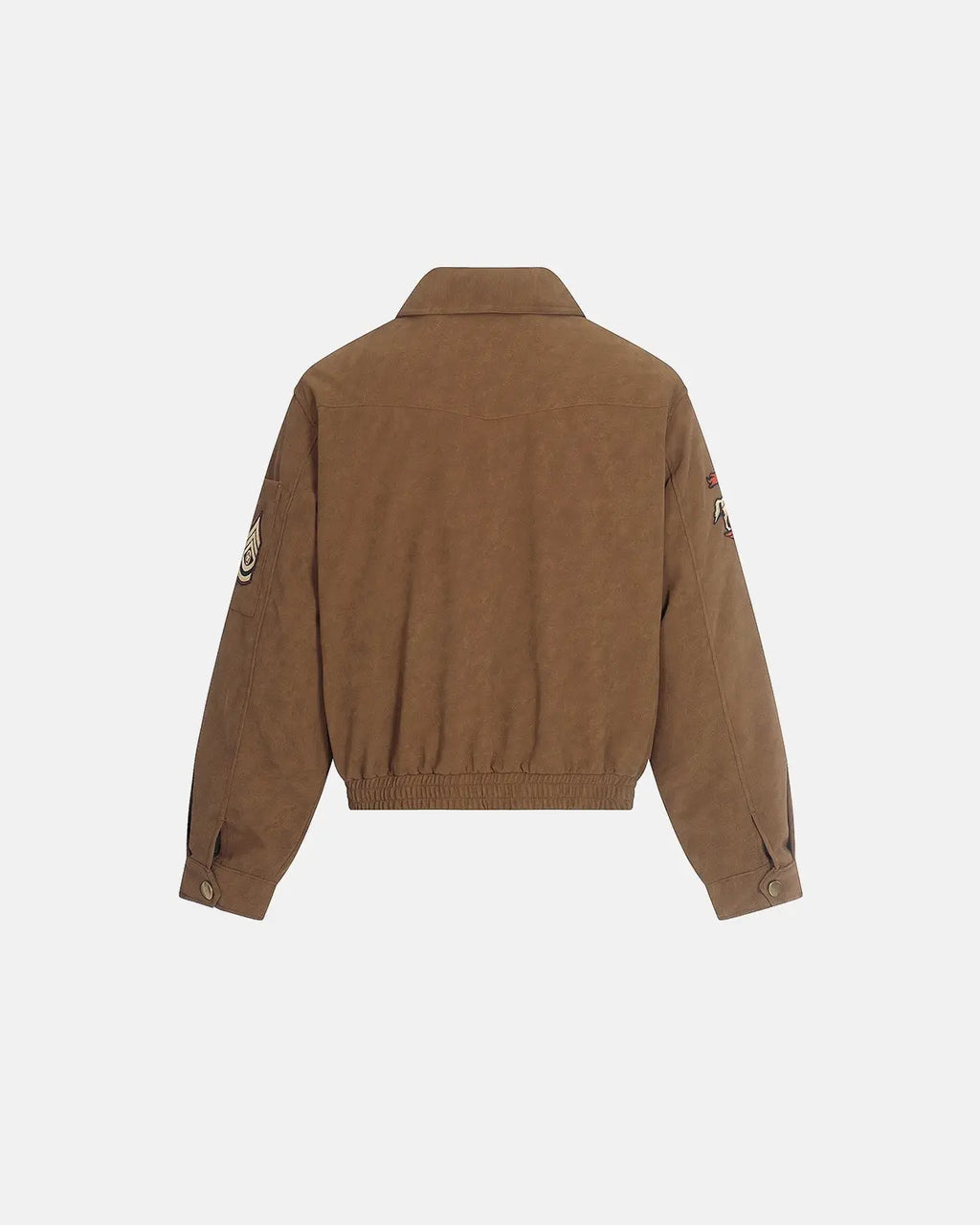 Horse Embroidery Suede Clasp Padded Jacket | Flation Streetwear