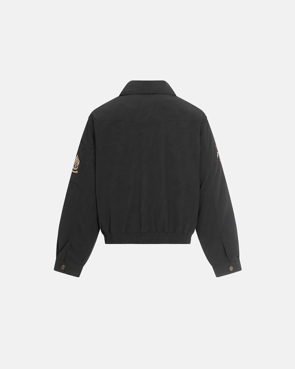 Horse Embroidery Suede Clasp Padded Jacket | Flation Streetwear