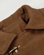 Horse Embroidery Suede Clasp Padded Jacket | Flation Streetwear