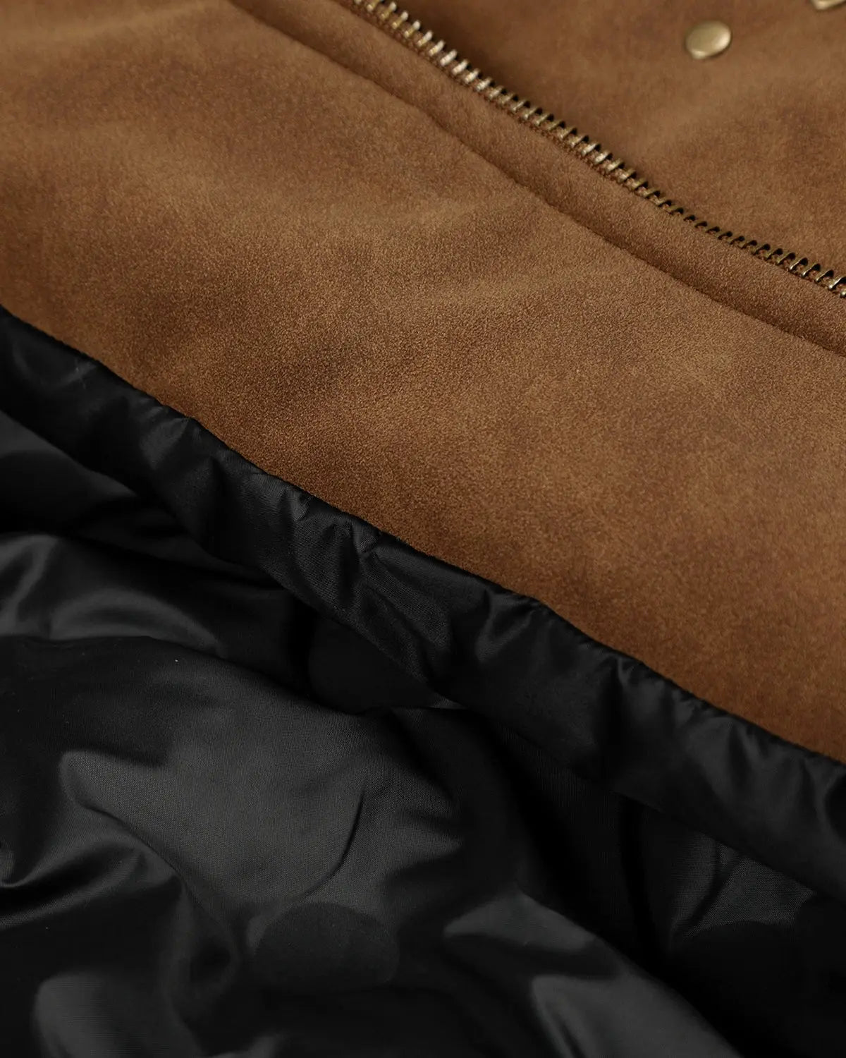 Horse Embroidery Suede Clasp Padded Jacket | Flation Streetwear