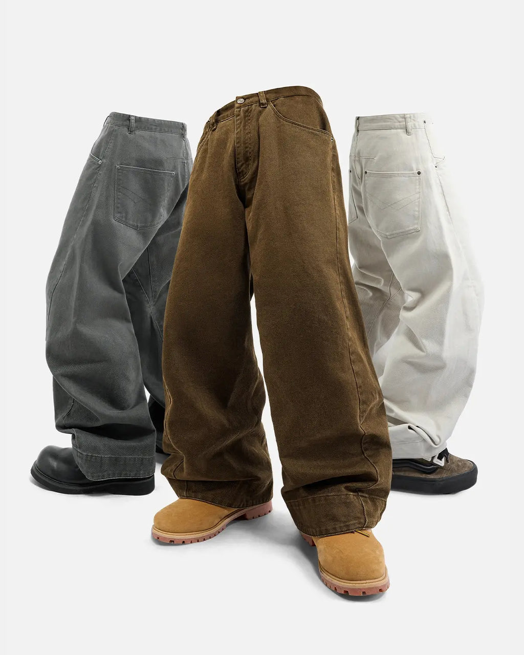 Stitching Flare Baggy Jeans | Flation Streetwear