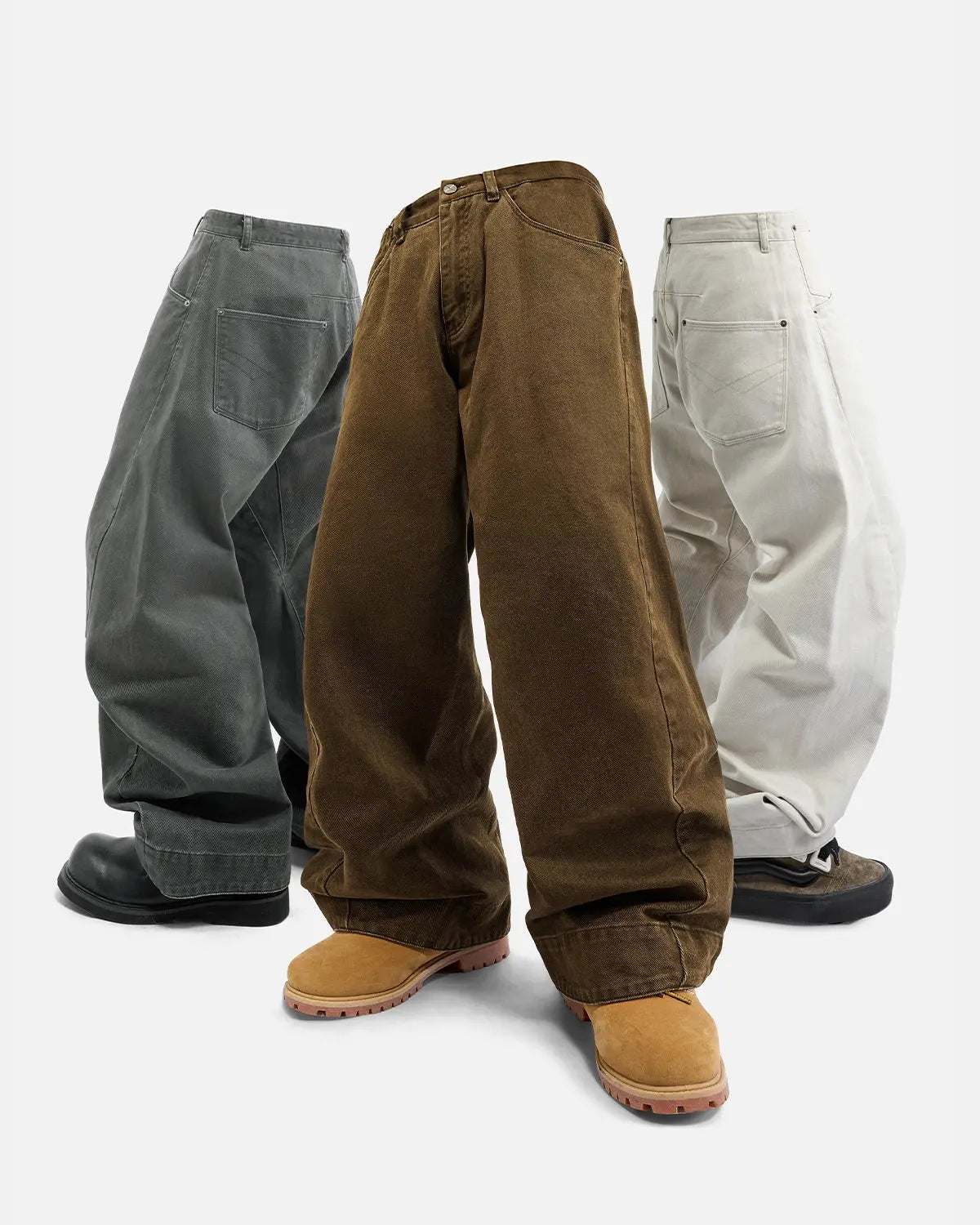 Stitching Flare Baggy Jeans | Flation Streetwear