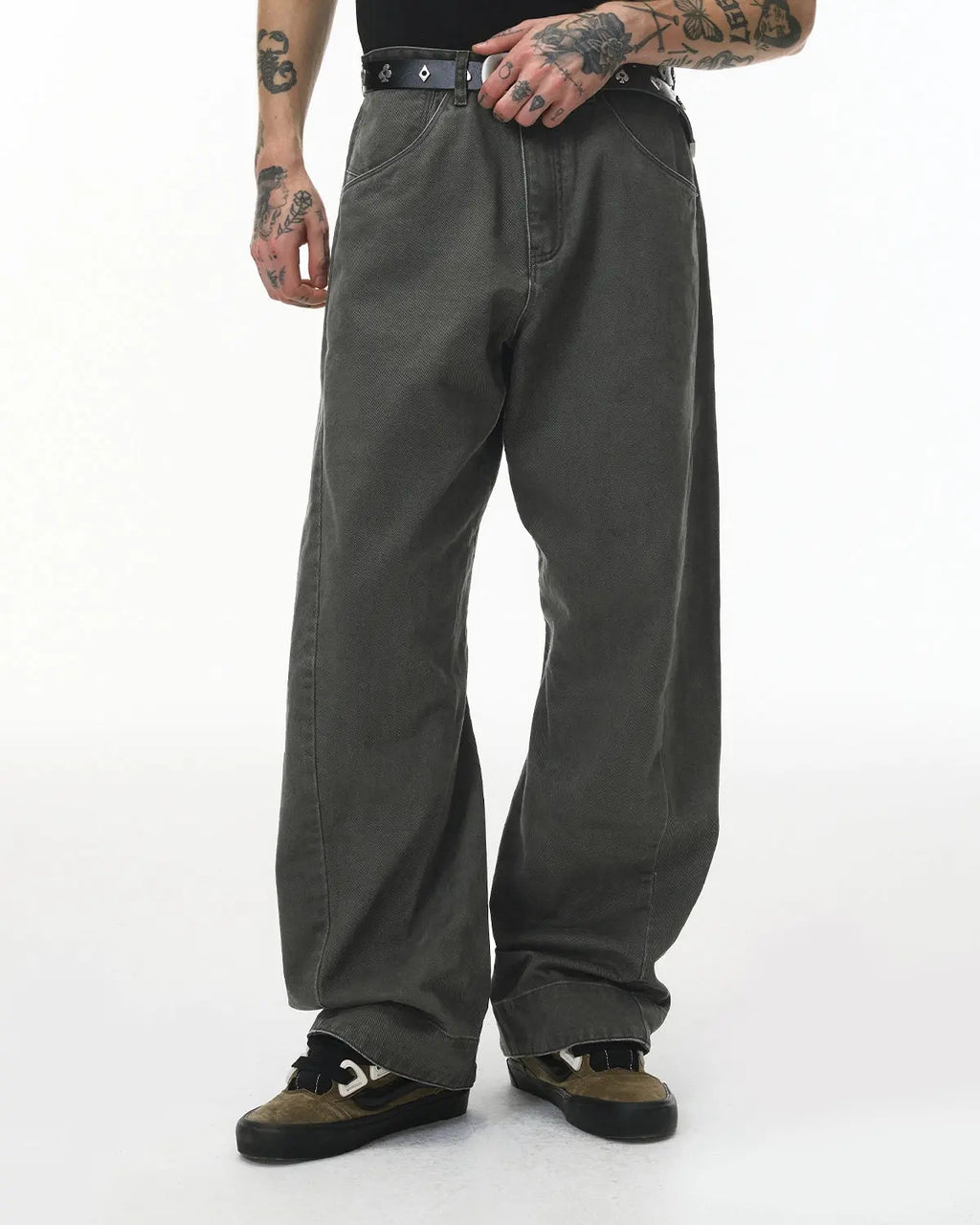 Stitching Flare Baggy Jeans | Flation Streetwear
