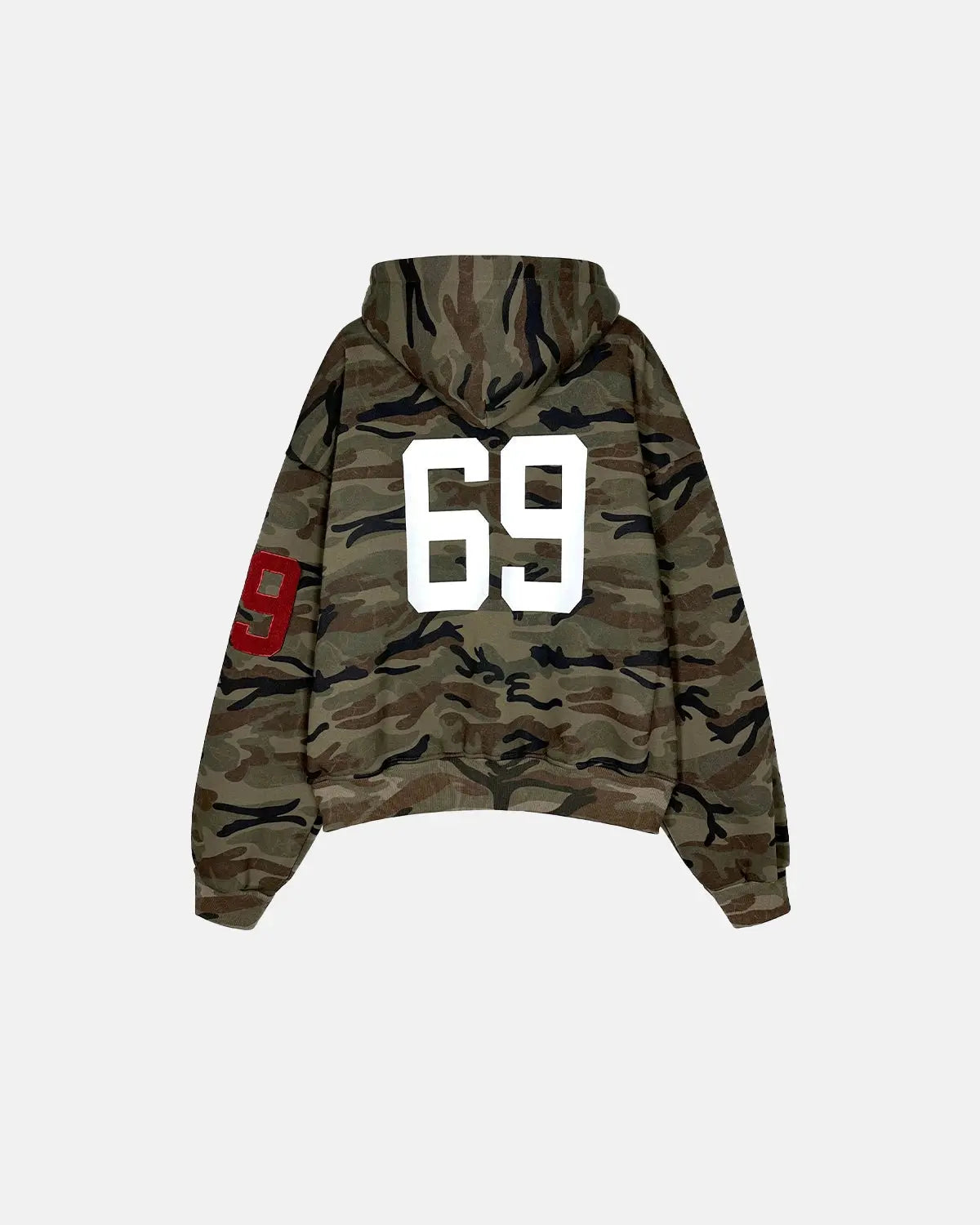 69 Applique Embroidery Camo Zip Up Hoodie | Flation Streetwear