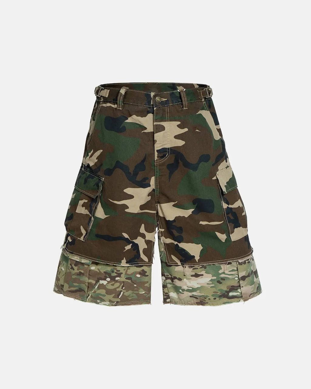 Camo Layered Longline Jorts | Flation Streetwear