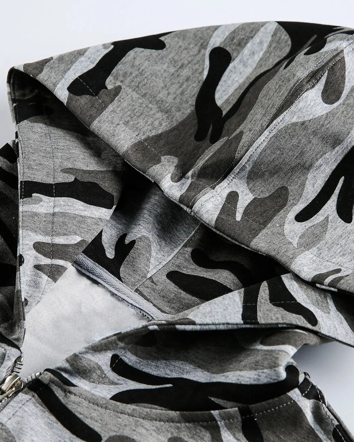 Cropped Camouflage Zip Up Hoodie | Flation Streetwear