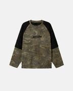 Lace Patchwork Camo Raglan Tees | Flation Streetwear