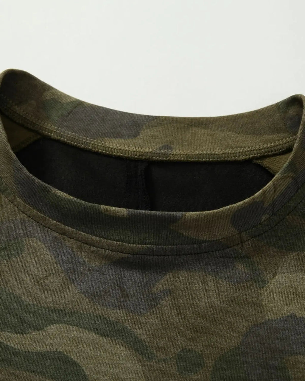 Lace Patchwork Camo Raglan Tees | Flation Streetwear