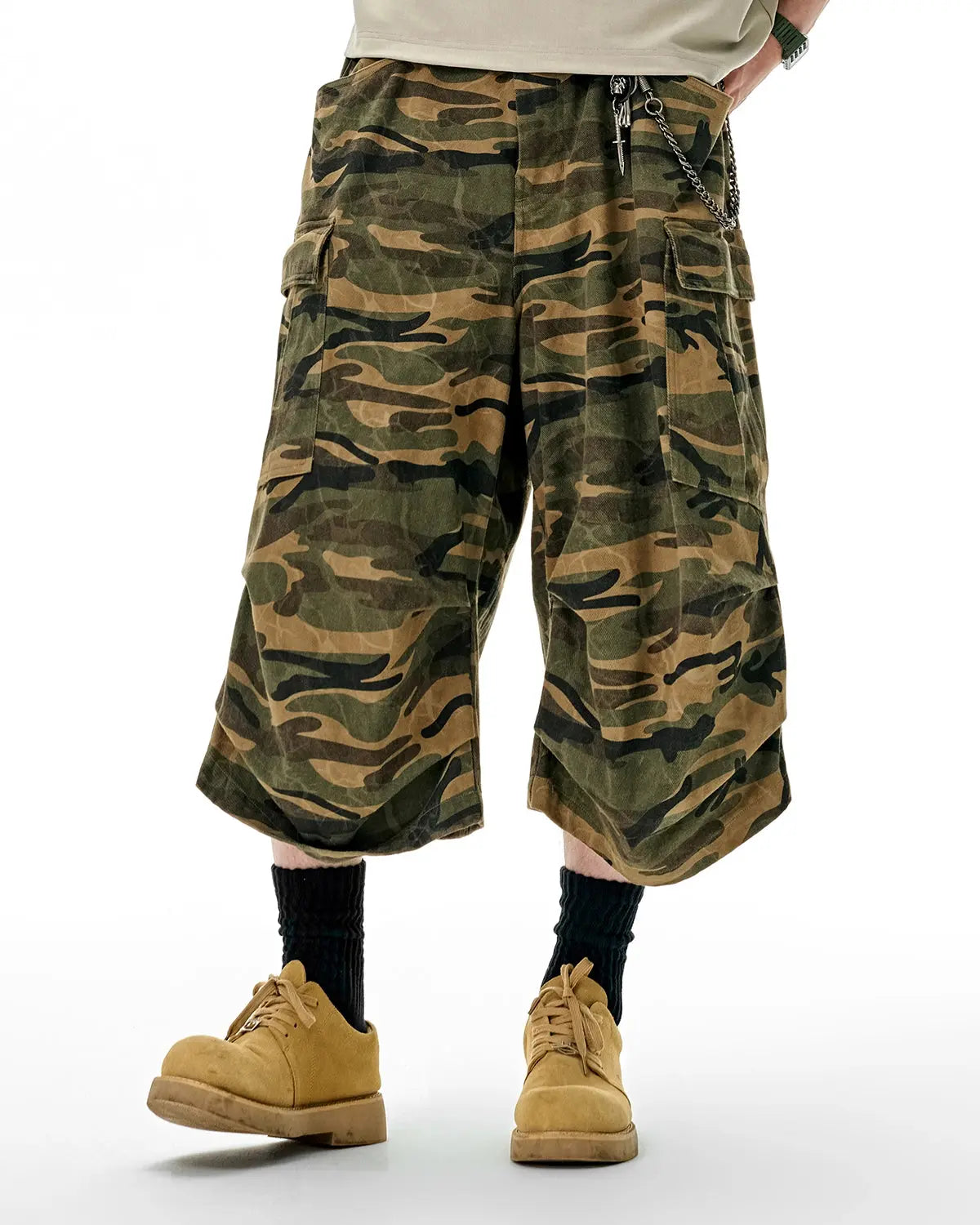 Camo Cargo Baggy Shorts | Flation Streetwear
