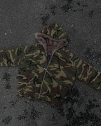 Camo Faux Fur Lined Bomber Jacket | Flation Streetwear