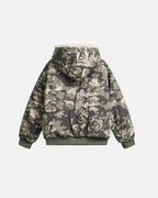 Camo Faux Fur Padded Hooded Jacket | Flation Streetwear