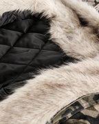 Camo Faux Fur Padded Hooded Jacket | Flation Streetwear