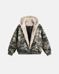 Camo Faux Fur Padded Hooded Jacket | Flation Streetwear