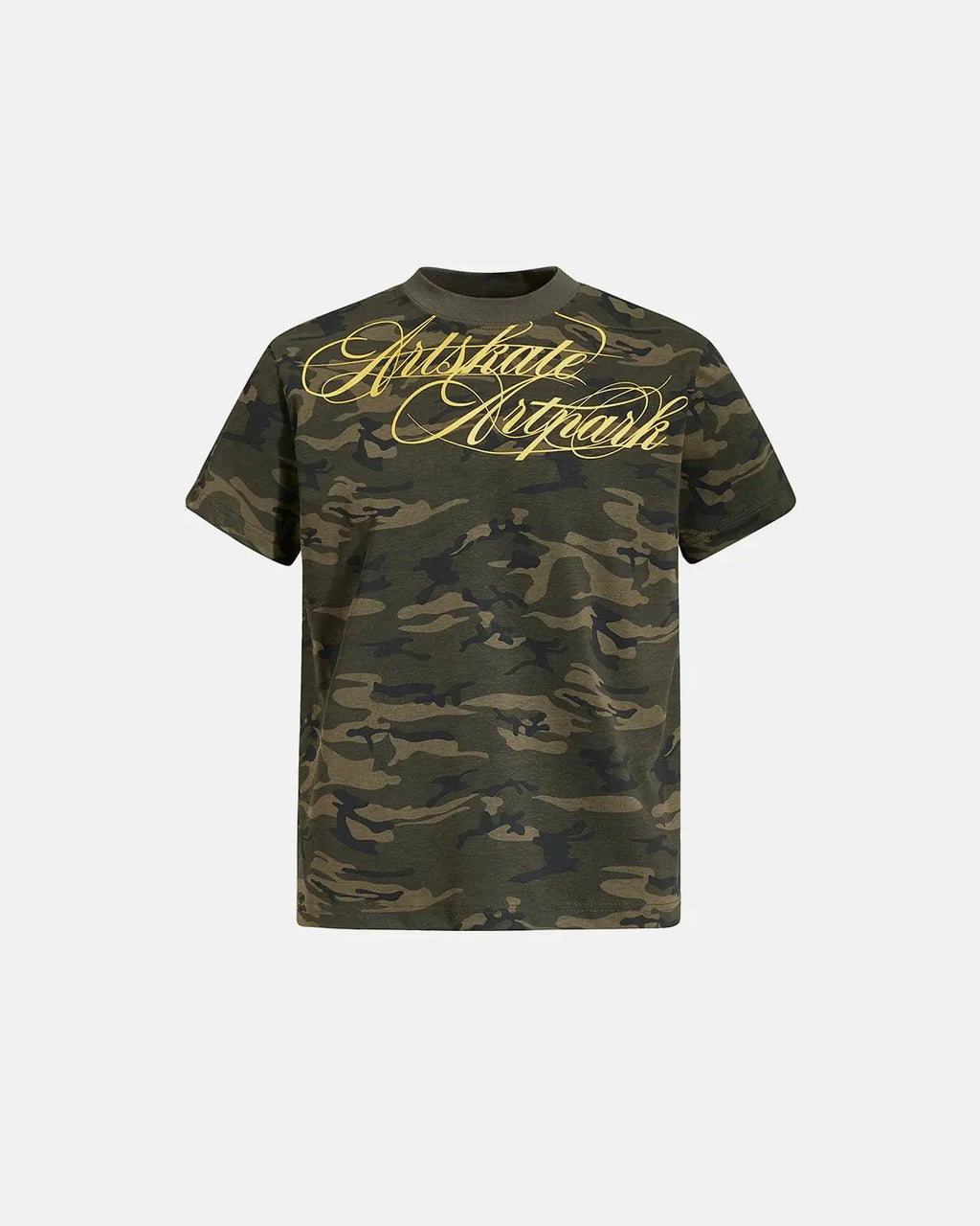 Camo Script Boxy T-Shirt | Flation Streetwear