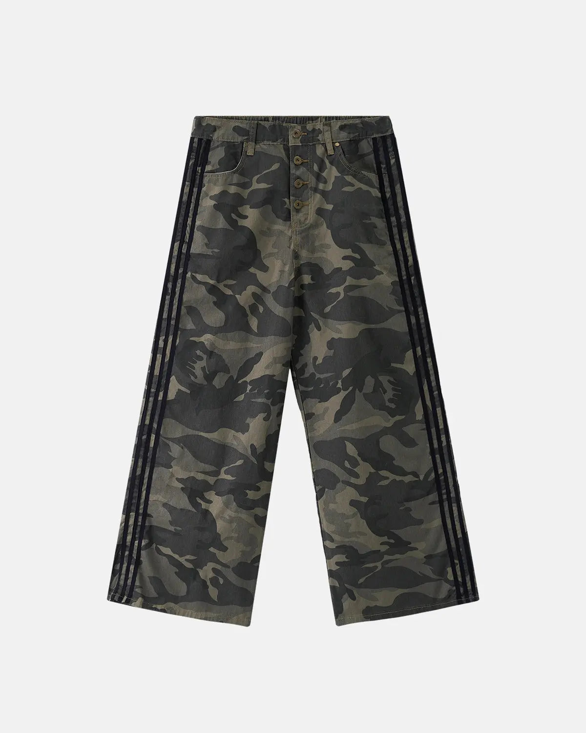Camo Side Stripe Wide-Leg Pants | Flation  Streetwear