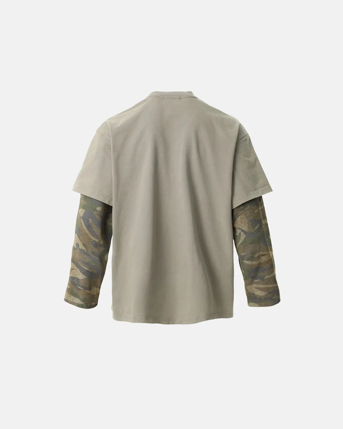 Camo Sleeve Layered Graphic T-Shirt | Flation Streetwear