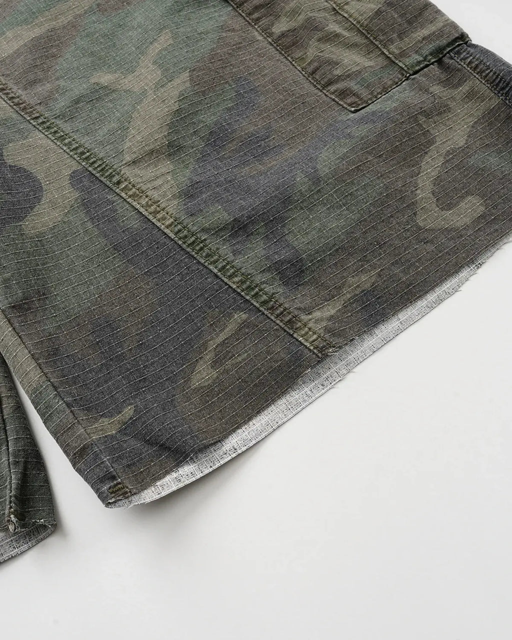 Camo Utility Longline Shorts | Flation Streetwear