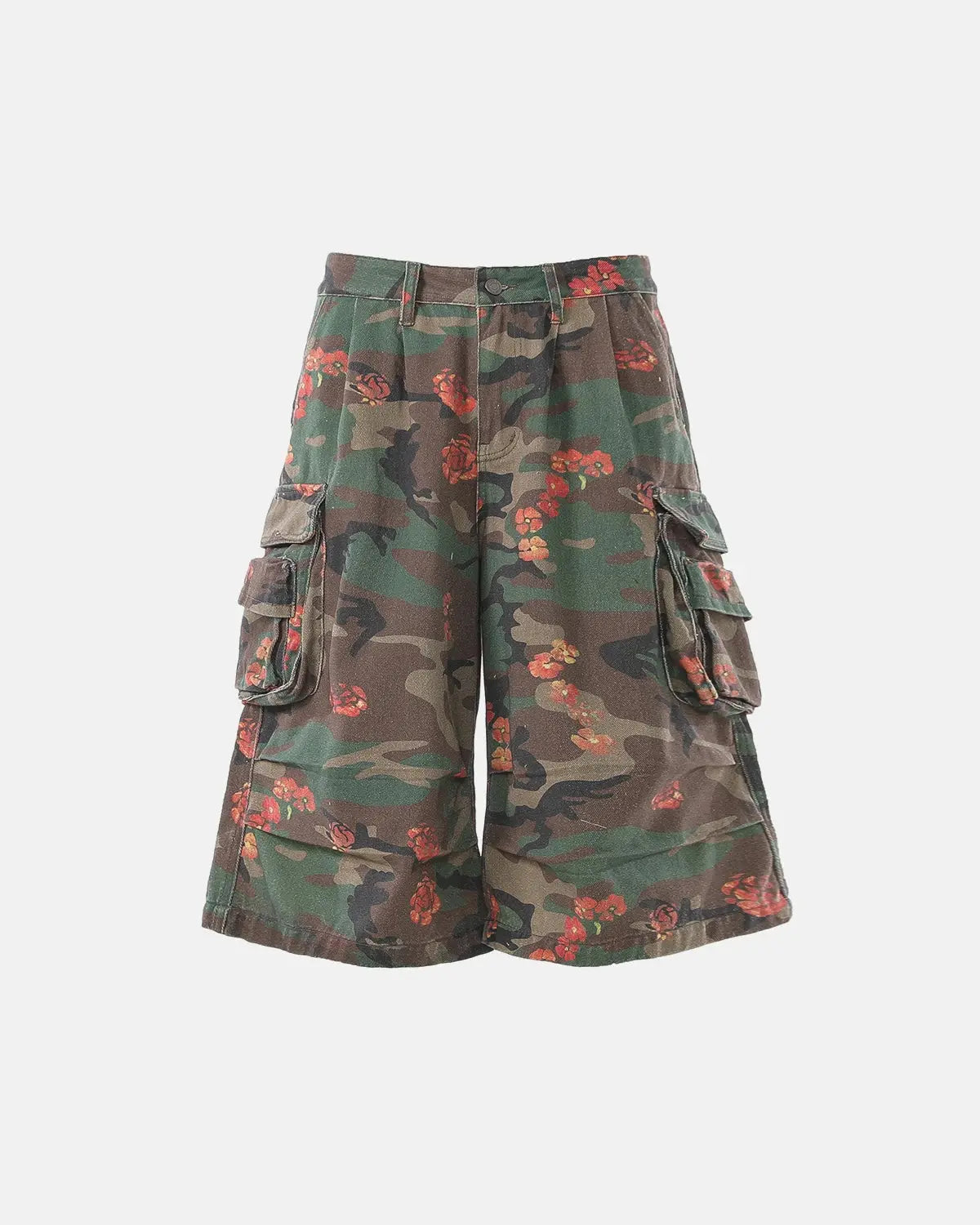 Floral Camo Cargo Longline Shorts | Flation Streetwear