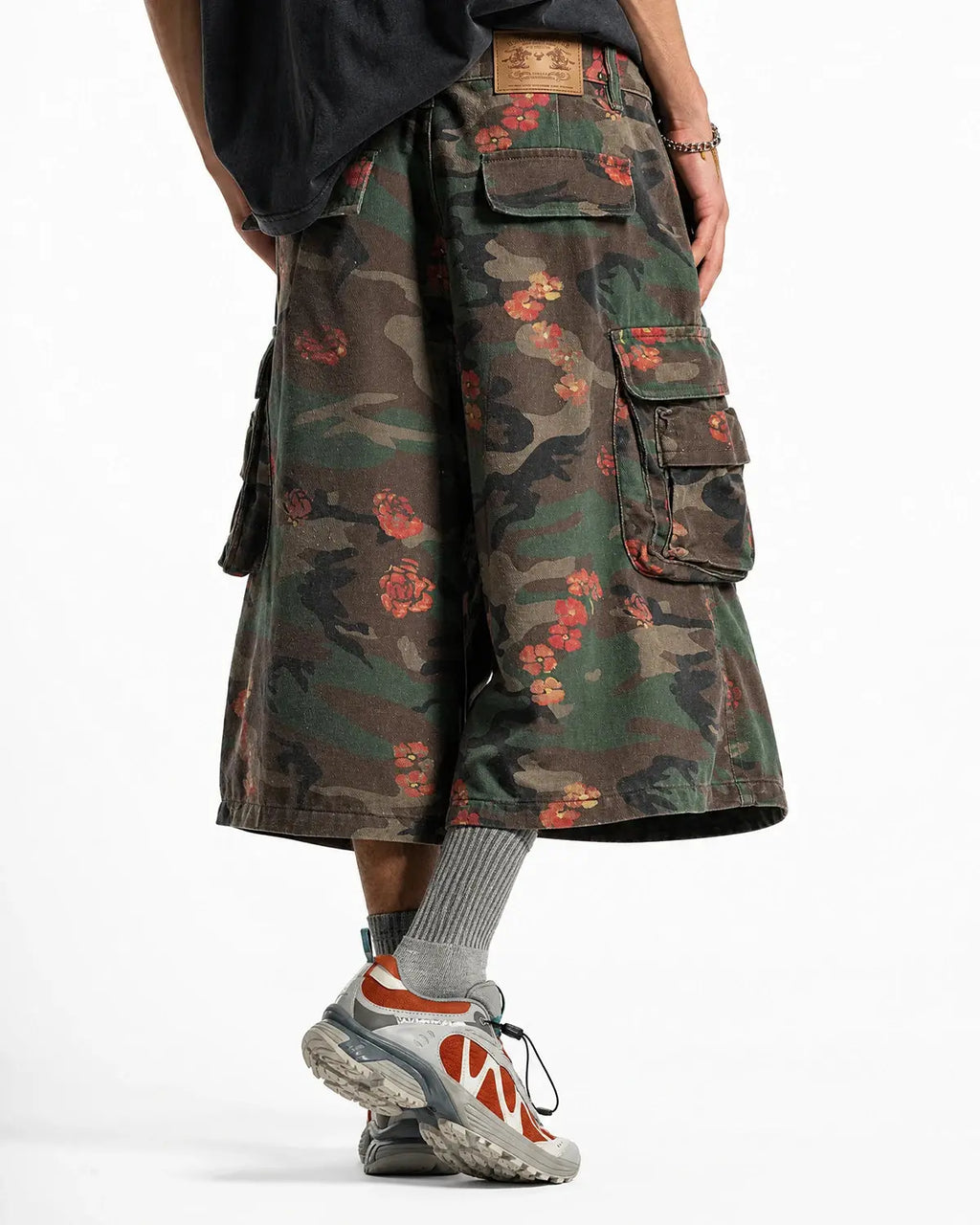 Floral Camo Cargo Longline Shorts | Flation Streetwear