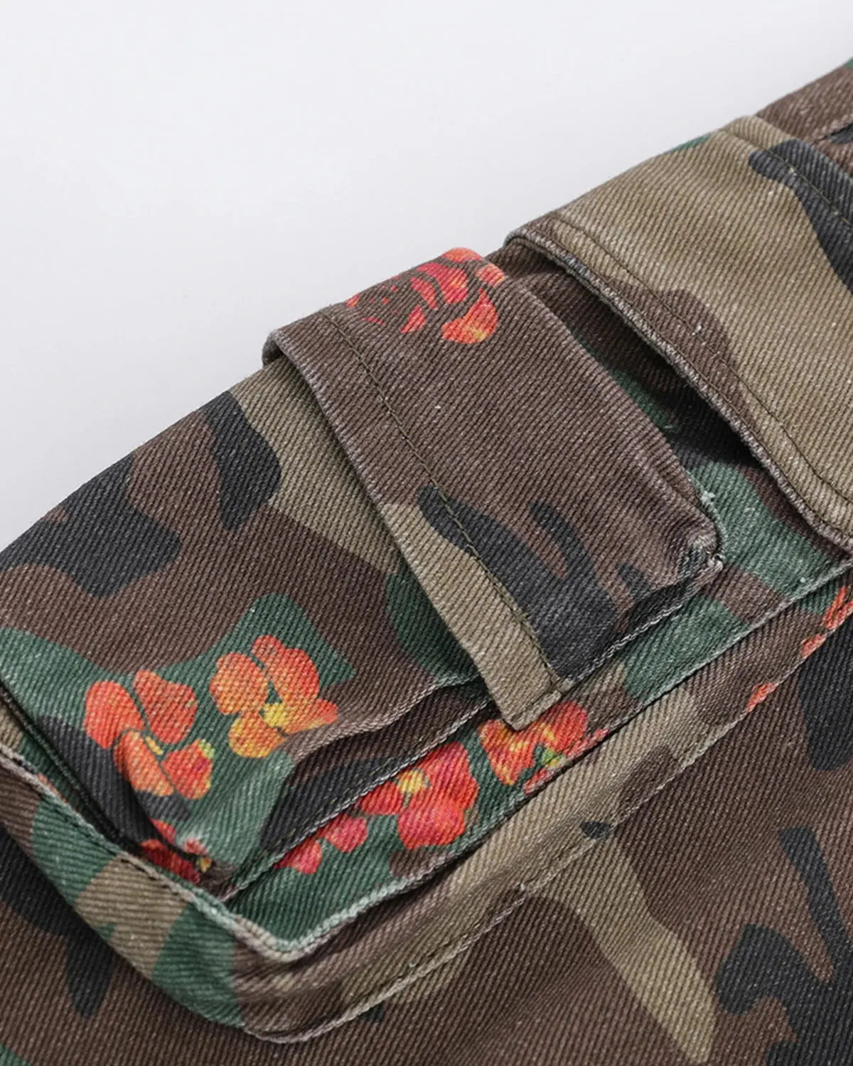 Floral Camo Cargo Longline Shorts | Flation Streetwear