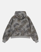 Leopard Print Boxy Zip Up Hoodie | Flation Streetwear