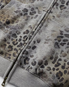 Leopard Print Boxy Zip Up Hoodie | Flation Streetwear
