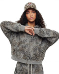 Leopard Print Boxy Zip Up Hoodie | Flation Streetwear