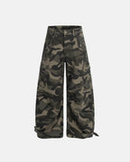 Multi-pockets Camo Barrel Cargo Pants | Flation Streetwear
