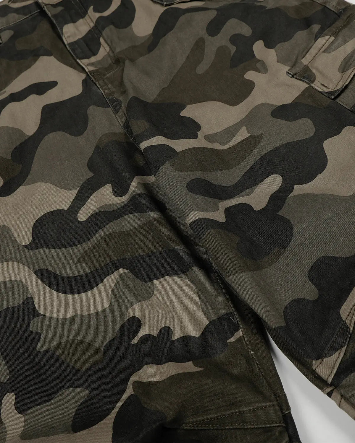 Multi-pockets Camo Barrel Cargo Pants | Flation Streetwear