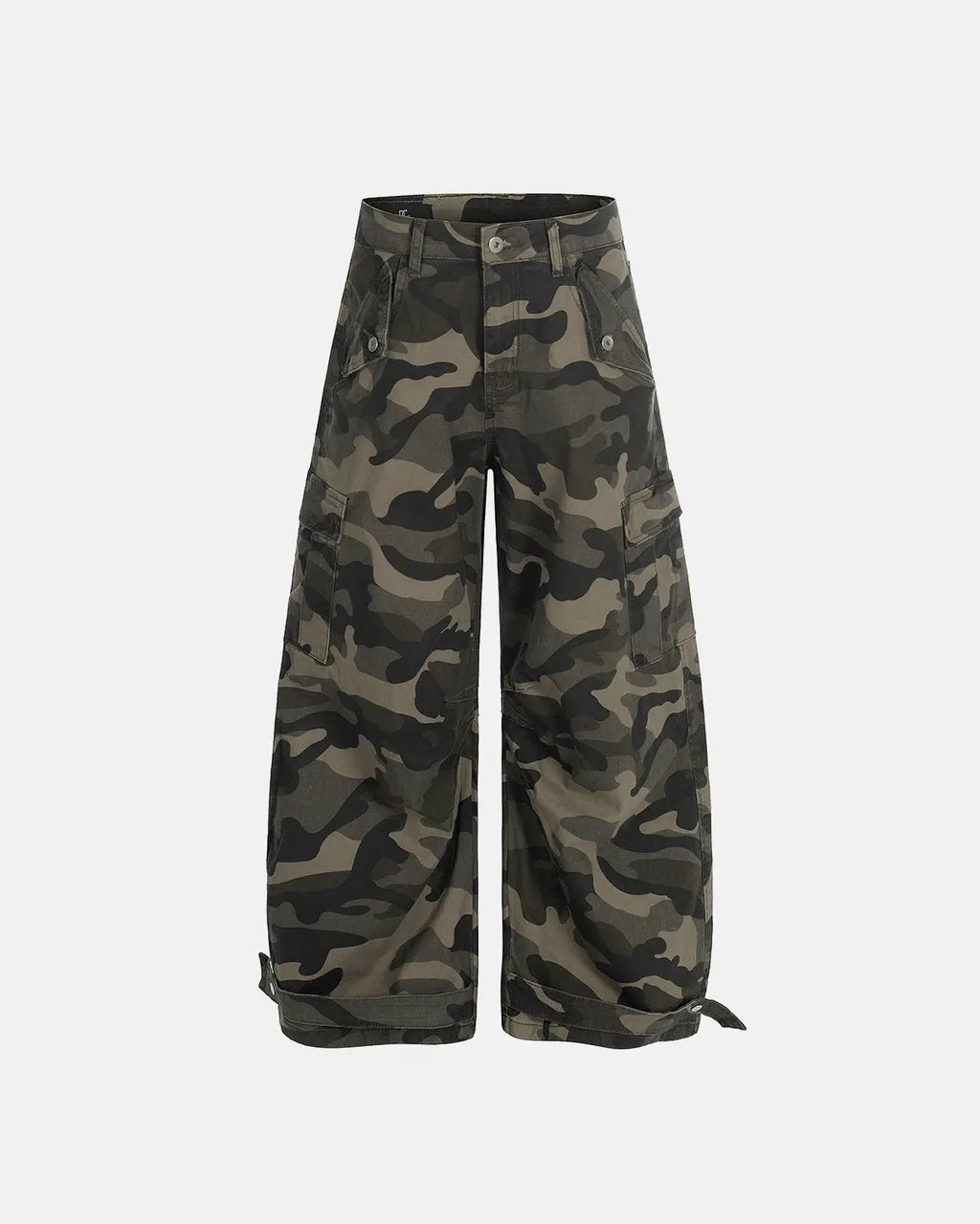 Multi-pockets Camo Barrel Cargo Pants | Flation Streetwear