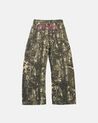 Pink Embroidered Camo Baggy Pants | Flation Streetwear
