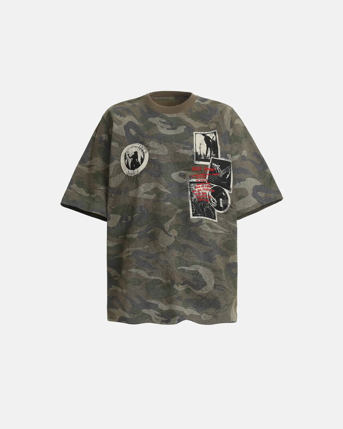 Vintage Camo Patch Graphic T-Shirt | Flation Streetwear