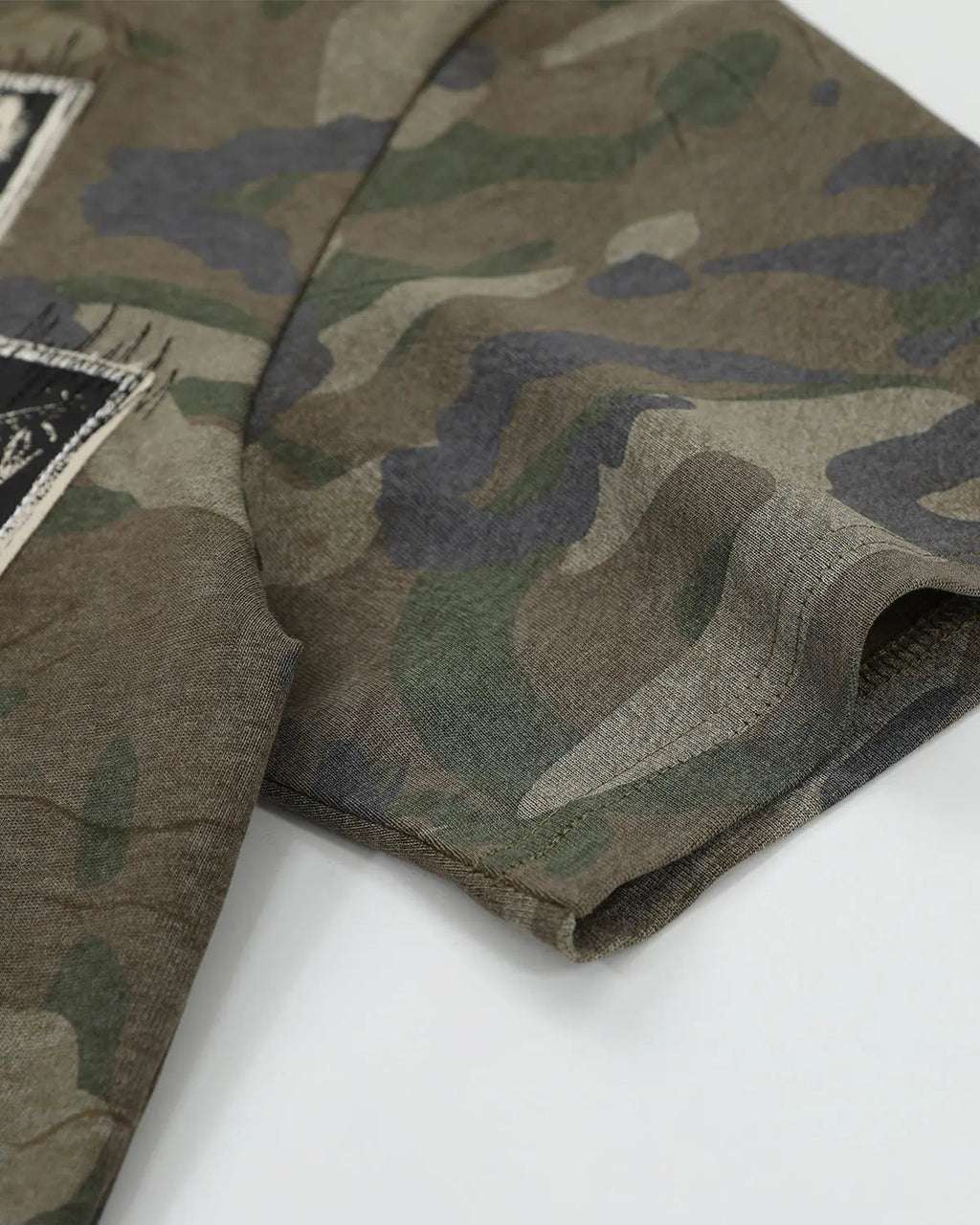 Vintage Camo Patch Graphic T-Shirt | Flation Streetwear