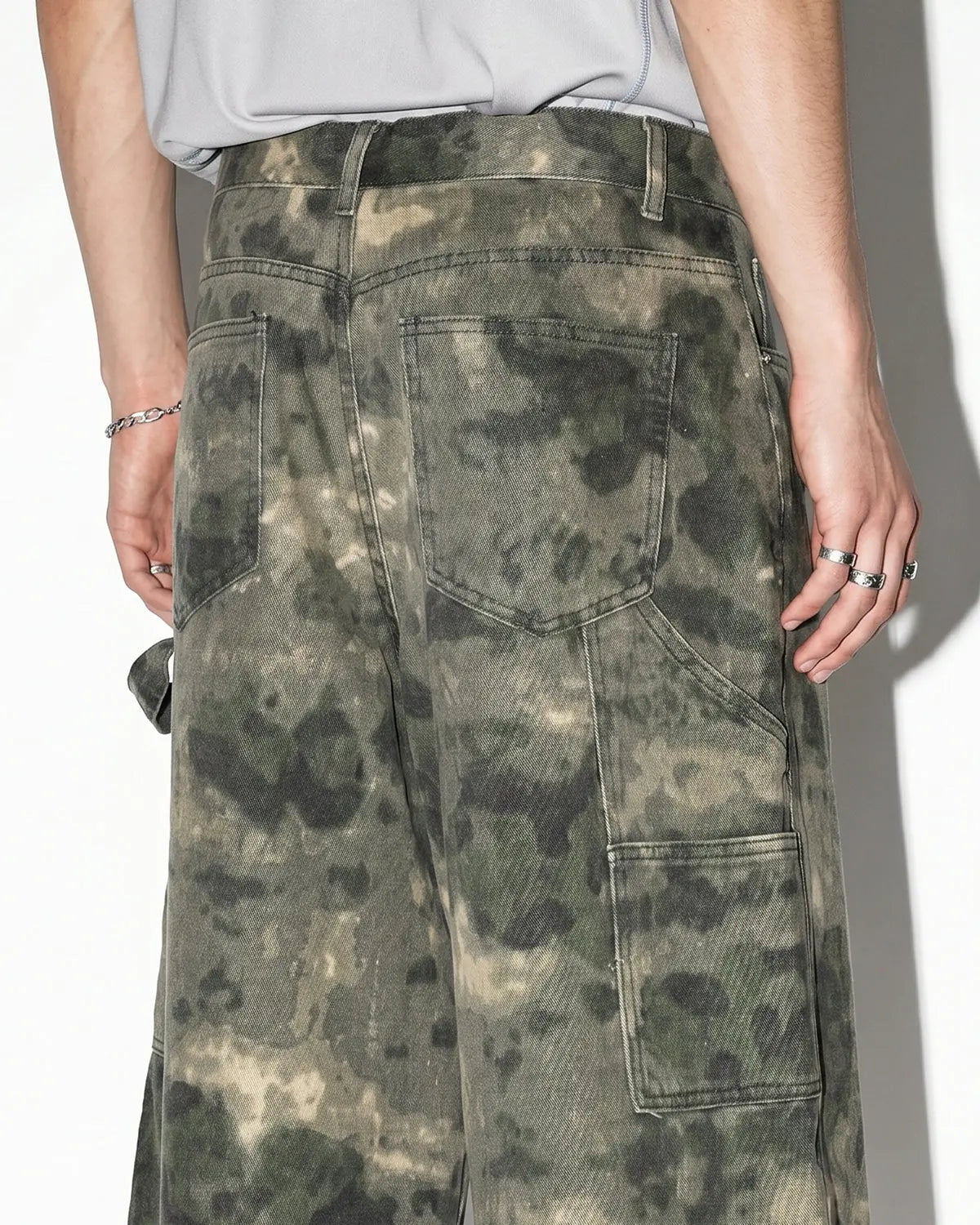 Washed Camo Cargo Longline Shorts | Flation Streetwear