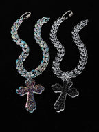 Flation Big Cross Pendant Chain Necklace 51cm