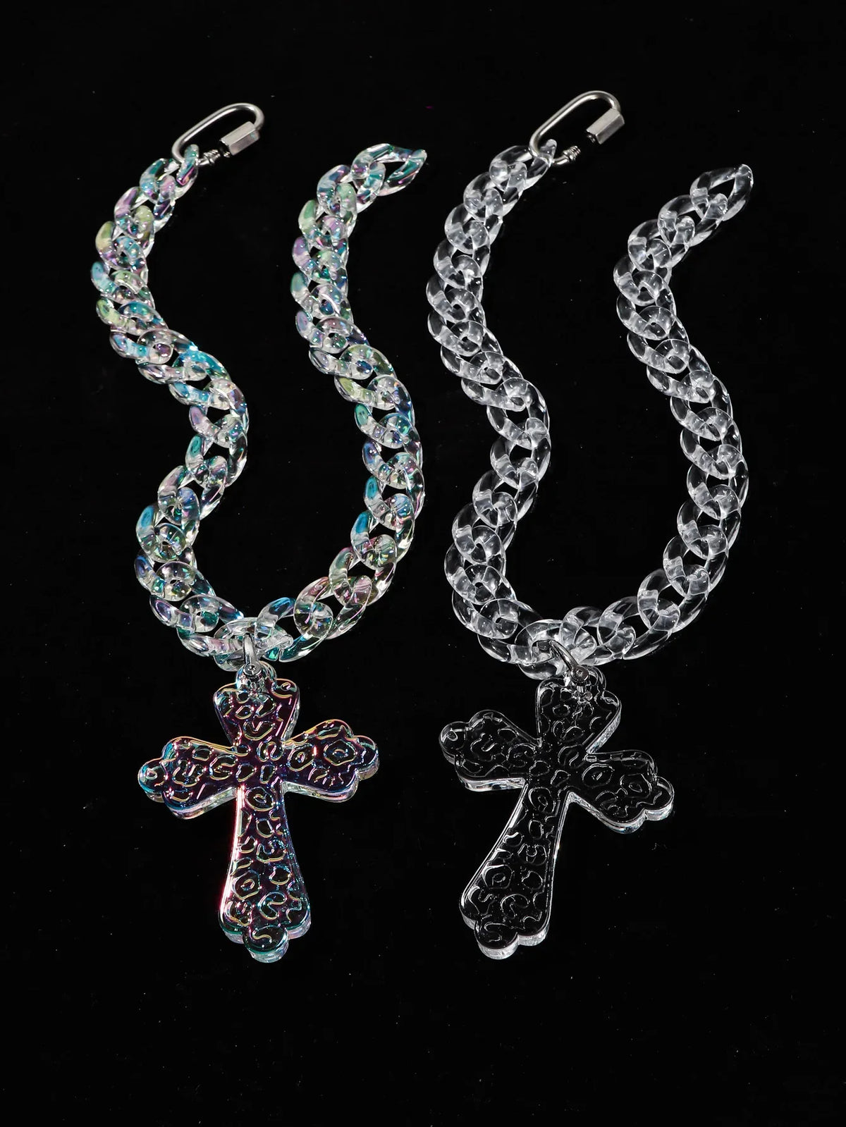Flation Big Cross Pendant Chain Necklace 51cm