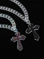Flation Big Cross Pendant Chain Necklace 51cm